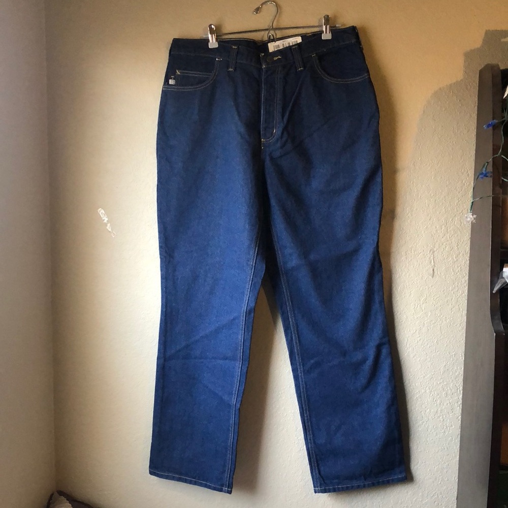 New Mens Jeans Carhartt Denim Straight Leg Blue Jeans Men’s Size 38X32